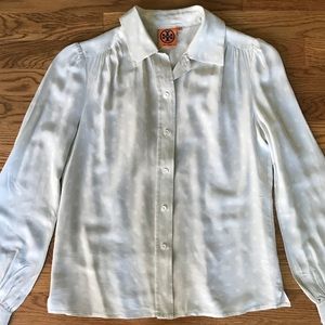 Tory Burch light blue silk shirt